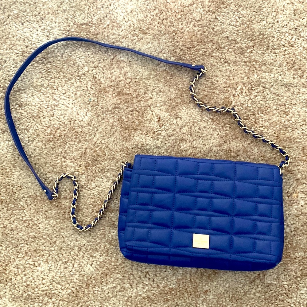 Blue Kate Spade over shoulder purse
